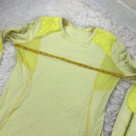 Lululemon Run: Ice Queen Long Sleeve Slope Stripe Clarity Yellow - Picture 2 of 6